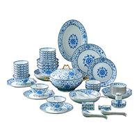 LLSHQ Palace Chinese Ceramic Tableware Set And White Porcelain Household Gift Bowls And Plates