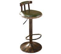 LLSHQ Retro Bar Stool Swivel Chair with Carbonized Solid Wood Backrest and Base, Seat Height Adjustable 6082 cm