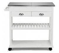 LLSHQ Rolling Kitchen Island Trolley Cart with Drawers Kitchen Storage Racks Parlor Bathroom Office Shelf Gadget/White/34.5X16X32Cm