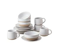 LLSHQ Round 16-Piece Dinnerware Set Marble Dinner Set Everyday Use Salad Plates Bowls Mugs
