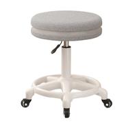 LLSHQ Small Desk Round Rolling Height Adjustable Swivel Vanity Work Computer Stool Chair for Home Office Bedroom,D