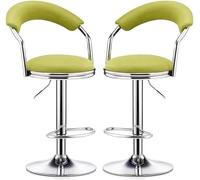 LLSHQ Swivel Adjustable Height Counter Bar Stools Set of 2 Easy to Clean Pu Leather Foam Padding Sturdy Metal Base for(J)