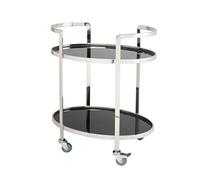 LLSHQ Trolley 2 Tier Wrought Iron Oval Serving Cart for Home Restaurant and Hotel Multifunctional Wine and Water Storage Cart