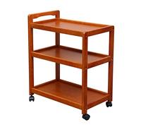 LLSHQ Trolley 3 Tier Honey Color Kitchen Storage and Dining Cart for Restaurant and Hotel Multi Functional Cart for Wine and Delivery