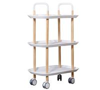 LLSHQ Trolley,Cart,Household Multi-Layer Trolleys,Cart Storage Shelf Family Bedroom Easy to Move Swivel Castors, White, 2 Sizes,58X35X90Cm