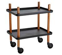 LLSHQ Trolley,Cart,Household Multi-Layer Trolleys,Cart Storage Shelf Solid Wood Frame Wheels Multifunction for Bathroom, Kitchen, Office, 3 Colors, 2 Sizes,49.7X34.7X57.6Cm