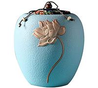 LLSHQ Urns For Funeral Urn Cremation Urns Pet Urn Ceramics Seal Moisture Proof At The Family Funeral Or Crematorium (D 14cmX12cm)