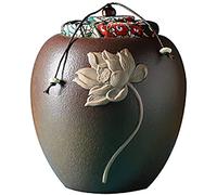 LLSHQ Urns For Funeral Urn Cremation Urns Pet Urn Ceramics Seal Moisture Proof At The Family Funeral Or Crematorium (B 12.5cmX11cm)