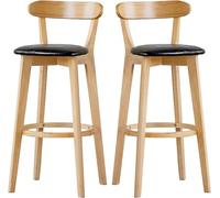 LLSHQ Wooden Kitchen Counter bar-stool 31 8inch Tall Bar Stools Height Stool Chair with Back and Footrest Sturdy 200kg(D,61cm/24inch)