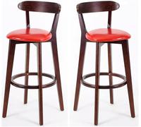 LLSHQ Wooden Kitchen Counter bar-stool 31 8inch Tall Bar Stools Height Stool Chair with Back and Footrest Sturdy 200kg(G,71cm/28inch)