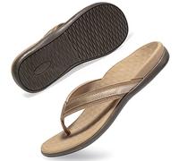 LLSOARSS Plantar Fasciitis Feet Sandal with Arch Support - Best Orthotic flip Flops for Flat Feet，Heel Pain- for Women, Rose Gold, 9 UK