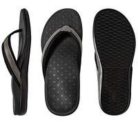 LLSOARSS Plantar Fasciitis Feet Sandal with Arch Support - Best Orthotic flip Flops for Flat Feet，Heel Pain- for Women, Matt Grey, 6 UK