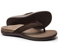 LLSOARSS Plantar Fasciitis Feet Sandal with Arch Support - Best Orthotic flip Flops for Flat Feet，Heel Pain- for Women, Brown, 4 UK