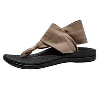 LLSOARSS Women's Plantar Fasciitis Feet Yoga Sling Sandal Arch Supports Orthotics Flip Flops Relieve Flat Feet, High Arch, Foot Pain Brown Size: 7 UK