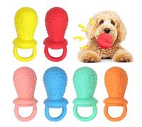 LLSPET Latex Chew Dog Toys, Novelty Squeaky Pacifier Dog Toys, 5.2" Durable Pacifier Dog Chew Toys for Small and Medium Dogs(6 Pcs/Set)