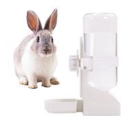 LLSPET Rabbit Water Bottle Suspension Water Dispenser for Mini Pet Bunny Guinea Pig Chinchilla, 500ml Automatic Water Bottle by Gravity Flow Supply, Prevent Overflow, BPA Free (White)