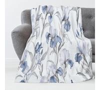 LLSZAHD 3D Print Blanket Baby Size Blue Flowers Ultra-soft Warm Puffy Flannel Throws Blankets, Versatile Throw Blanket 30"x40" for Bedroom Couch Bed Sofa Bedding (76x101cm)