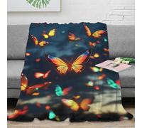LLSZAHD 3D Print Blanket Baby Size Colorful Butterflies Ultra-soft Warm Puffy Flannel Throws Blankets, Versatile Throw Blanket 30"x40" for Bedroom Couch Bed Sofa Bedding (76x101cm)