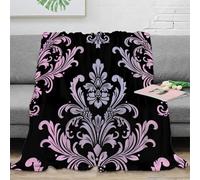 LLSZAHD 3D Print Blanket Baby Size Pink Flowers Ultra-soft Warm Puffy Flannel Throws Blankets, Versatile Throw Blanket 30"x40" for Bedroom Couch Bed Sofa Bedding (76x101cm)