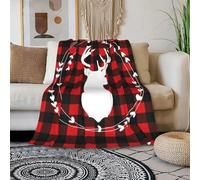 LLSZAHD 3D Print Blanket Baby Size White Elk Ultra-soft Warm Puffy Flannel Throws Blankets, Versatile Throw Blanket 30"x40" for Bedroom Couch Bed Sofa Bedding (76x101cm)