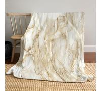 LLSZAHD 3D Print Blanket Baby Size White Marble Ultra-soft Warm Puffy Flannel Throws Blankets, Versatile Throw Blanket 30"x40" for Bedroom Couch Bed Sofa Bedding (76x101cm)