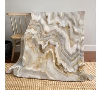 LLSZAHD 3D Print Blanket Baby Size White Marble Ultra-soft Warm Puffy Flannel Throws Blankets, Versatile Throw Blanket 30"x40" for Bedroom Couch Bed Sofa Bedding (76x101cm)