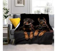 LLSZAHD 3D Print Super King Size Blankets Black Doberman Pinscher Ultra-soft Warm Puffy Flannel Throw Blanket, Versatile Throws Blankets 87"x94" for Bedroom Couch Bed Sofa Bedding (221x239cm)