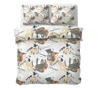 LLSZAHD Abstract Art Pattern Super King Duvet Cover - 110g Microfiber Superking Bedding Set Line Collage Reversible Patterned Quilt Cover Set 3 Pcs with Zipper Closure and 2 Pillowcases 50x75