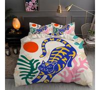 LLSZAHD Abstract Tiger King Size Duvet Cover Sets - 110g Microfiber Bedding Sets King Size Animals Reversible Patterned Quilt Cover Set 3 Pcs with Zipper Closure and 2 Pillowcases 50x75