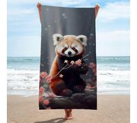LLSZAHD Beach Towel Cartoon Red Panda Microfibre Towels Quick Dry Sand Free, Super Soft Beach Blanket Bath Shower Towel - 80x180cm/32 x71