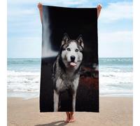 LLSZAHD Beach Towels for Adults Husky Microfibre Towels Quick Dry Sand Free, Super Soft Beach Blanket Bath Shower Towel - 90x200cm/36 x79
