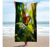 LLSZAHD Beach Towels Golden Butterflies Microfibre Towels Quick Dry Sand Free, Super Soft Beach Blanket Bath Shower Towel - 75x150cm/30 x60