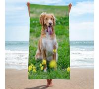LLSZAHD Beach Towels Golden Retrievers Microfibre Towels Quick Dry Sand Free, Super Soft Beach Blanket Bath Shower Towel - 75x150cm/30 x60