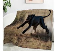 LLSZAHD Black Leopard Blanket Baby Size, Grasslands, Ultra-soft Warm Puffy Flannel Throws Blankets, Versatile Throw Blanket 30"x40" for Bedroom Couch Bed Sofa Bedding (76x101cm)