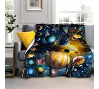 LLSZAHD Cosmic Planet Double Size Throws Blanket, Satellite, Comfort Soft Sofa Bed Flannel Blanket 128x152cm, Fashion Design Style Children Adults Bedroom Decor - Travel Blankets 50"x60"