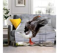 LLSZAHD Dark Grey Duck Double Size Throws Blanket Animals Comfort Soft Sofa Bed Flannel Blanket 128x152cm, Modern Fashion Design Style Children Adults Bedroom Decor - Travel Blankets 50"x60"