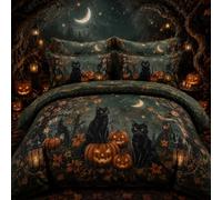 LLSZAHD Double Duvet Cover Witchy Black Cat Halloween