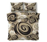 LLSZAHD Dynamic Spiral Pattern Bedding Single Duvet Cover Set - Modern Minimalist Reversible Print Quilt Cover Set with Zipper Closure and 2 Pillowcases 50x75, Easy Care Microfiber Bedding