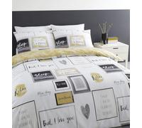 LLSZAHD English Patterns Double Duvet Cover Sets 3 Piece, Squares Picture Frames Bedding, Soft and Breathable Microfiber Zipper Quilt Cover and 2 Pillowcases, Easy to Clean and Care, for Bedroom