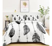 LLSZAHD Feathers Super King Duvet 10.5 Tog Artistic Coverless Duvet Cosy Super Soft Breathable Microfibre for Summer Winter, Easy Care Machine Washable Quilt with 2 Pillowcases