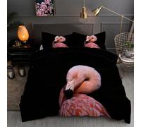 LLSZAHD Flamingo Bedding Super King Duvet Cover - Cute 3D Print Quilt Cover Set with Zipper Closure and 2 Pillowcases 50x75, Easy Care Microfiber Bedding
