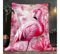 LLSZAHD Flamingo Super King Size Blankets,Pink Blossoms, Ultra-soft Warm Puffy Flannel Throw Blanket, Versatile Throws Blankets 87"x94" for Bedroom Couch Bed Sofa Bedding (221x239cm)