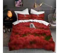 LLSZAHD Great Pyrenees Super King Duvet Cover Saffron Bedding Duvet Cover Sets with Zipper Closure Fluffy Brushed Microfibre Super King Quilt Cover and 2 Pillowcases 50x75 cm