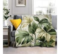 LLSZAHD Green Foliage Double Size Throws Blanket Plants Comfort Soft Sofa Bed Flannel Blanket 128x152cm, Modern Fashion Design Style Children Adults Bedroom Decor - Travel Blankets 50"x60"