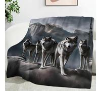 LLSZAHD Grey Wolf Super King Size Blankets,Animals, Ultra-soft Warm Puffy Flannel Throw Blanket, Versatile Throws Blankets 87"x94" for Bedroom Couch Bed Sofa Bedding (221x239cm)