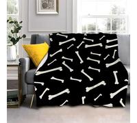 LLSZAHD Halloween Blanket Baby Size, White Bones, Ultra-soft Warm Puffy Flannel Throws Blankets, Versatile Throw Blanket 30"x40" for Bedroom Couch Bed Sofa Bedding (76x101cm)