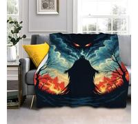 LLSZAHD Halloween Double Size Throws Blanket, Grim Reaper, Flames, Comfort Soft Sofa Bed Flannel Blanket 128x152cm, Fashion Design Style Children Adults Bedroom Decor - Travel Blankets 50"x60"