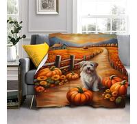 LLSZAHD Halloween Double Size Throws Blanket, Pumpkin, Dog, Comfort Soft Sofa Bed Flannel Blanket 128x152cm, Fashion Design Style Children Adults Bedroom Decor - Travel Blankets 50"x60"