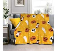 LLSZAHD Halloween Ghost Super King Size Blankets,Pumpkin, Owl, Ultra-soft Warm Puffy Flannel Throw Blanket, Versatile Throws Blankets 87"x94" for Bedroom Couch Bed Sofa Bedding (221x239cm)