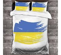 LLSZAHD King Size Bedding ukraine yellow and blue flag Bedding Set With Zipper Closure Fluffy, Duvet Cover Set 230x220 cm Includes 2 Pillowcases 50x70 cm